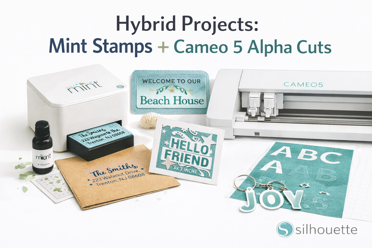 Hybrid Projects: Mint Stamps + Cameo 5 Alpha Cuts
