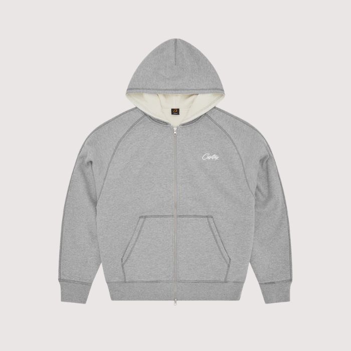 Corteiz Hmp Thermal ZIip Hoodie Heather Grey