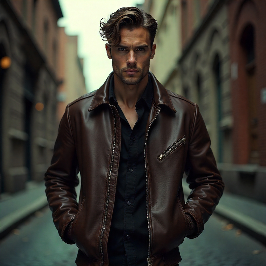 mens leather bomber jacket