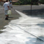 sports court pressure washing